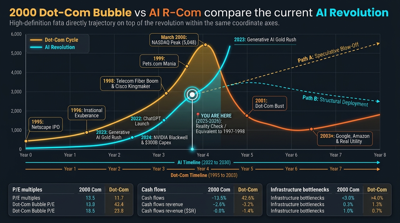 AI Bubble vs Dot-Com Bubble Comparative Chart